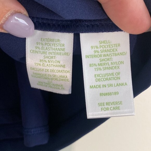 Lilly Pulitzer Luxletic UPF 50+ Luxletic 17" Monica Skort Navy Blue Size 2 - Picture 8 of 10